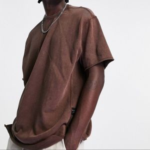 Bershka oversized t-shirt in brown